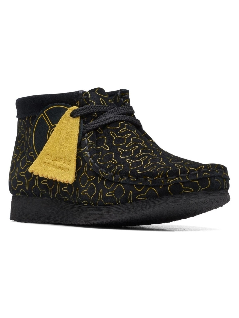 Clarks Kids Black & Yellow Wallabee Sneaker Boot